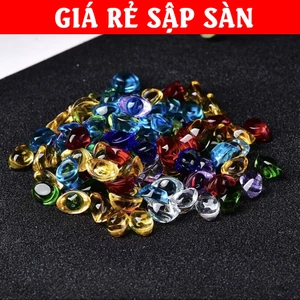 Thỏi vàng thủy tinh pha lê trong suốt phong thủy may mắn , Size mini 1.4cm
