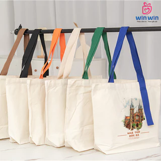 Túi vải Canvas iCase In Hình địa danh Sài Gòn Quai Cách Điệu (33x38x10cm) - Phong Cách Và Độc Đáo!