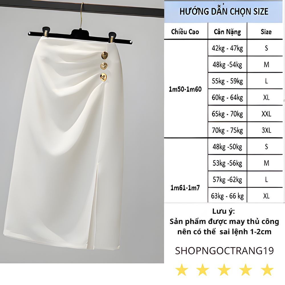 Váy Xẻ Tà Có Nếp Gấp Không Đều SHOPNGOCTRANG19 Cho Phụ Nữ Mùa Thu Đông Phong Cách CV06