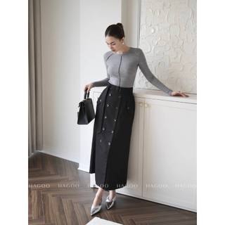 Áo thun gân mongtoghi cổ tròn HAGOO ôm body 4 màu ĐEN/ ĐỎ / TRẮNG / XÁM dài tay thanh lịch [A479]