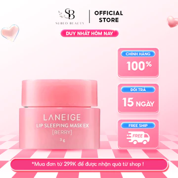 Mặt Nạ Ngủ Môi Lanei ge, Mặt Nạ Ngủ Môi Dưỡng Ẩm, Căng Bóng Mềm Mịn Hương Dâu Lanei ge Lip Sleeping Mask