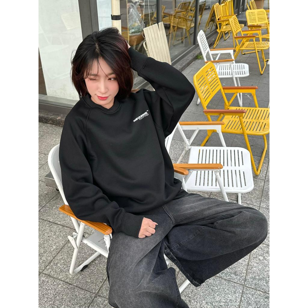 Áo Sweater Raglan Local Brand NEVASOME Neverless Nỉ Lót Lông Cừu 5 Màu Cotton 360 gsm Oversize