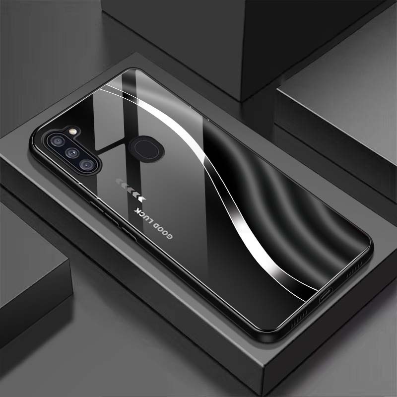 Ốp Lưng cho SAMSUNG A11, M11 Mặt lưng kính cường lực, cao cấp Họa tiết