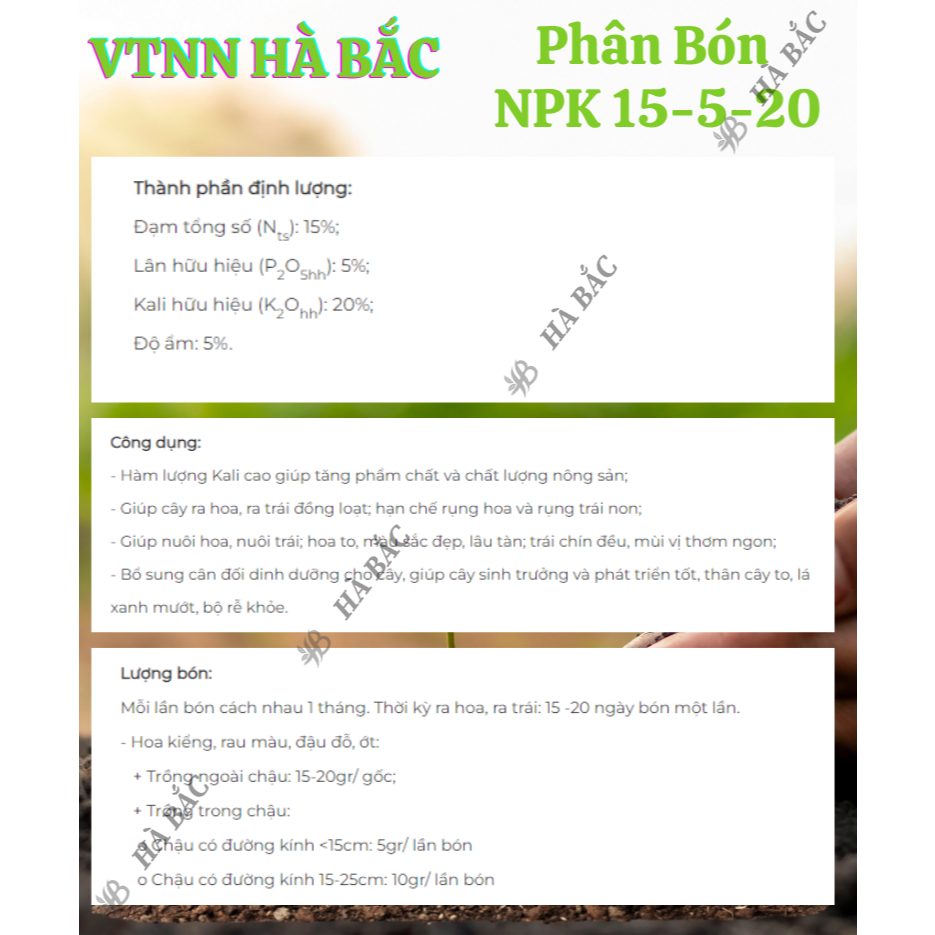 Phân Bón Hỗn Hợp 15-5-20 Minro (1KG) - Ra Hoa, Ra Trái, Nuôi Hoa, Nuôi Trái Khỏe Mạnh