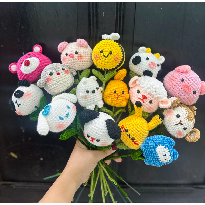 [HÌNH THẬT-CÓ SẴN] HOA LEN THÚ LEN HANDMADE CÓ SẴN, nhận làm theo yêu ...