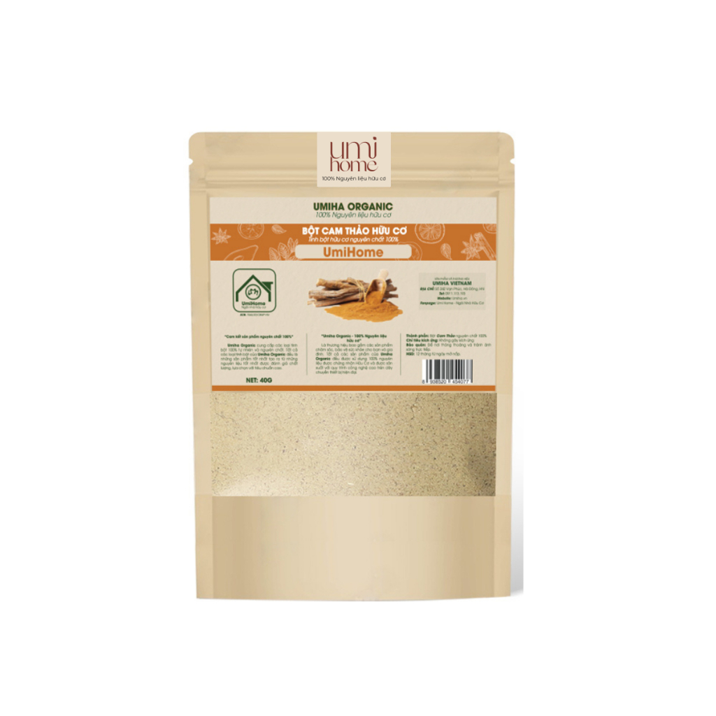 Ảnh Bột Cam Thảo hữu cơ UMIHOME nguyên chất Licorice powder 100% Organic 40G 3