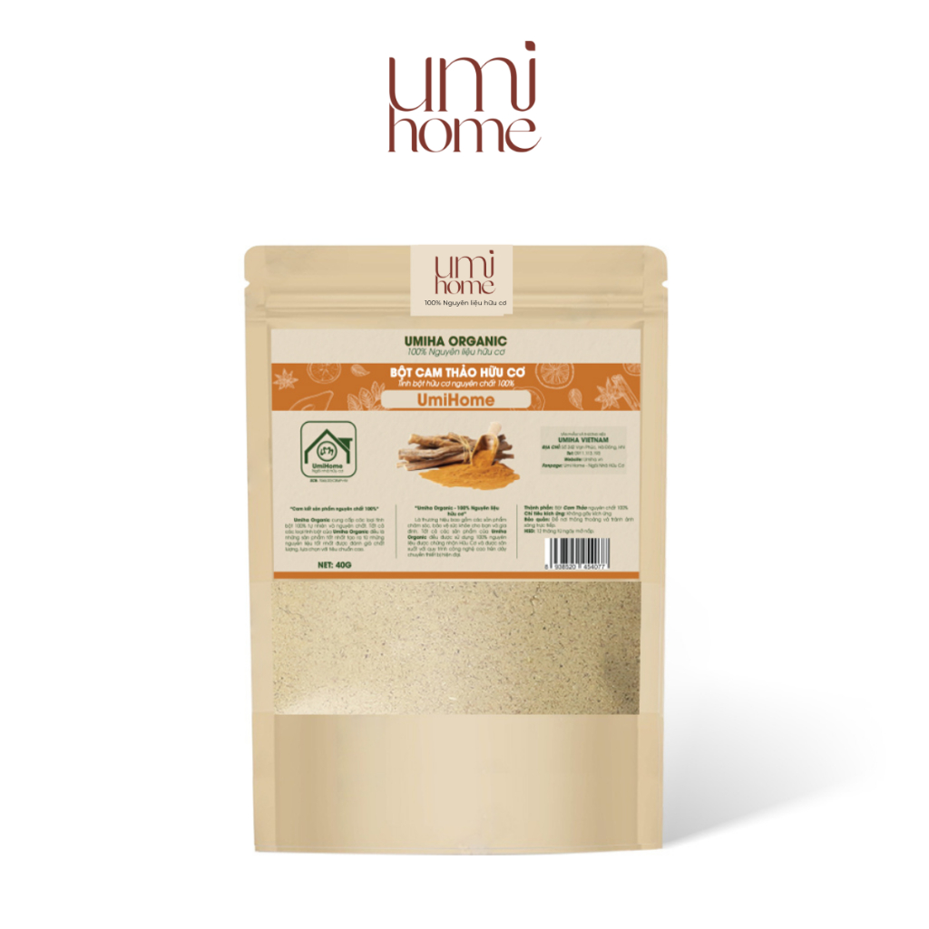 Ảnh Bột Cam Thảo hữu cơ UMIHOME nguyên chất Licorice powder 100% Organic 40G 1