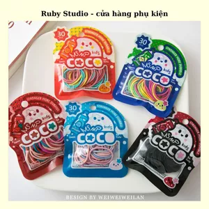 Set 30 Dây Thun Cột Tóc Co Giãn Nhiều Màu.