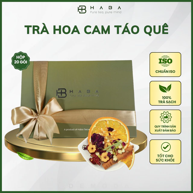 Hộp 20 gói trà hoa Cam Táo Quế HABA trà hoa trà thảo mộc Cam Úc sấy Táo đỏ dưỡng nhan an thần ngủ ngon