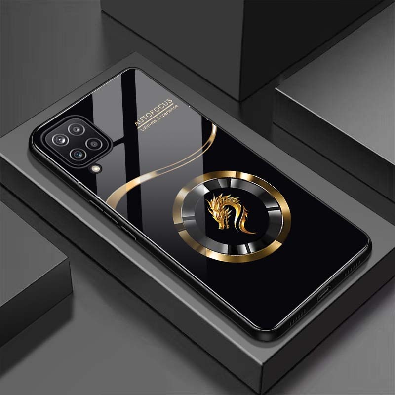 Ốp Lưng cho SAMSUNG A12, A22 4G, A22 5G, M12, M22 Mặt lưng kính cường lực, cao cấp Họa tiết