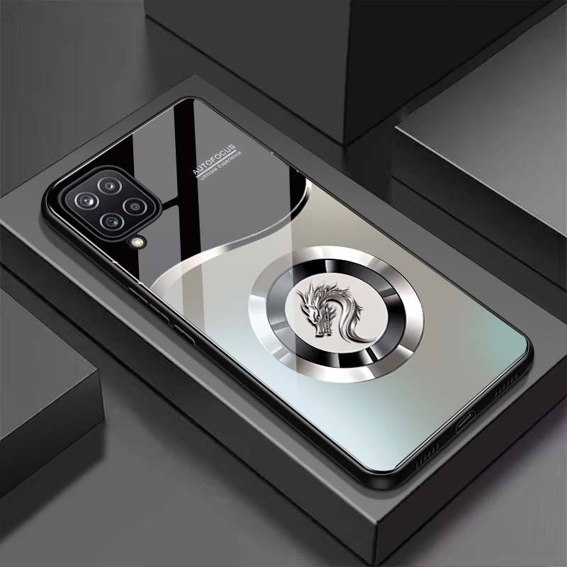 Ốp Lưng cho SAMSUNG A12, A22 4G, A22 5G, M12, M22 Mặt lưng kính cường lực, cao cấp Họa tiết