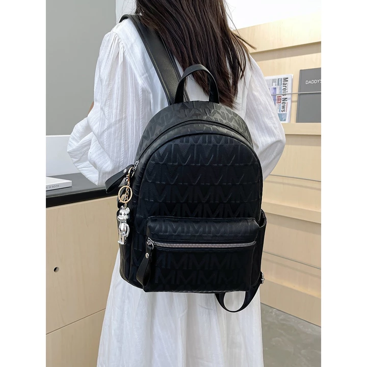 Unisex Elegant PU Leather Backpack – for School