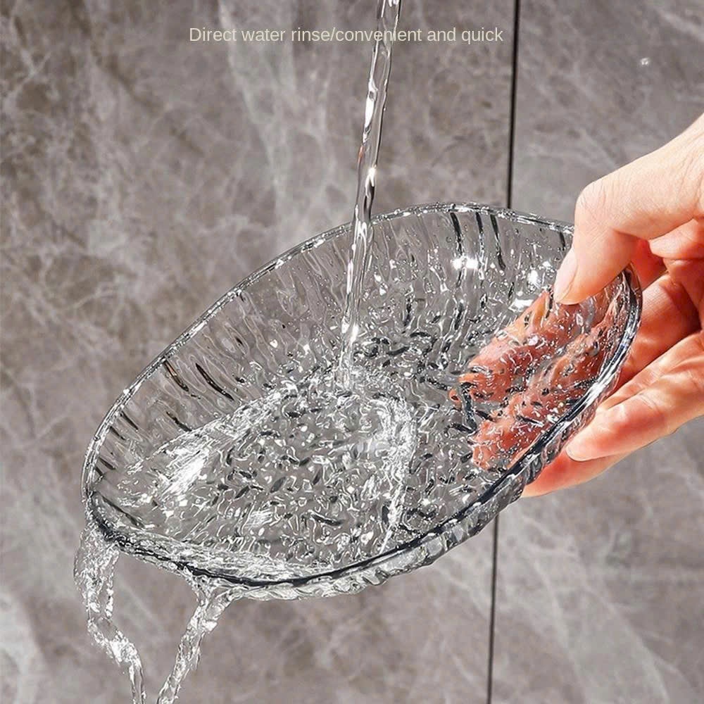 Set 8 đĩa vuông lòng sâu trong suốt vân kim cương kèm đế đựng chất liệu nhựa sang trọng đựng quả, đồ ăn tiện lợi
