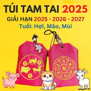 Túi GIẢI HẠN TAM TAI túi phước lành omamori may mắn Hóa Giải Vận Xui 2025 2026 2027 [Đã Khai Quang]