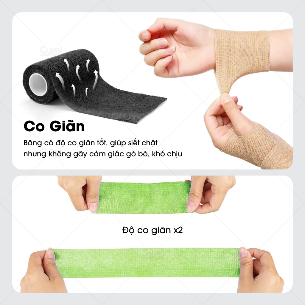 Băng Quấn Cơ, Băng Keo Thể Thao Cao Su Non Chống Chấn Thương / Cuốn Cổ Tay, Cổ Chân, Chống Căng Cơ - BangQuanCo