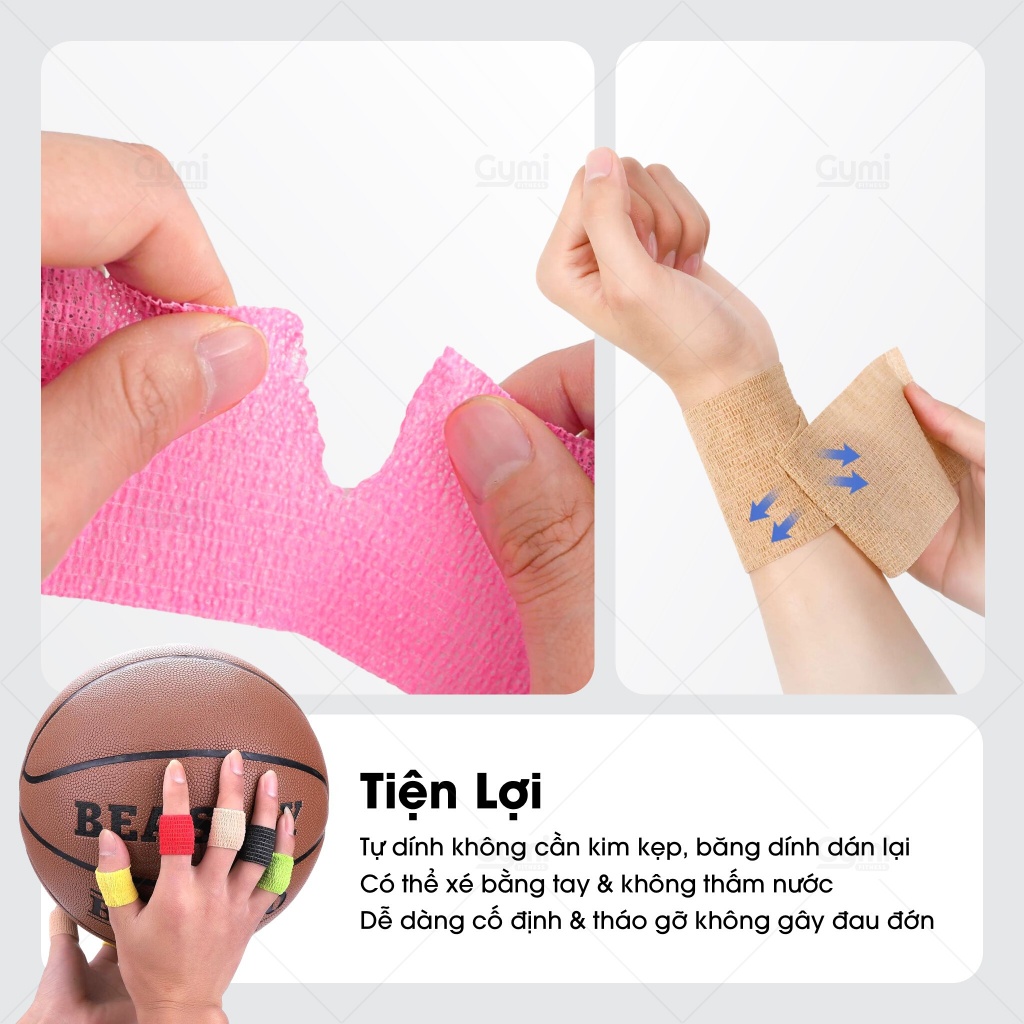 Băng Quấn Cơ, Băng Keo Thể Thao Cao Su Non Chống Chấn Thương / Cuốn Cổ Tay, Cổ Chân, Chống Căng Cơ - BangQuanCo
