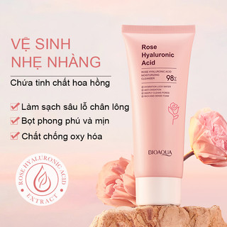 Sữa Rửa Mặt Axit Hyaluronic Hoa Hồng Làm Sạch, Làm Dịu Và Dưỡng Ẩm Cho Da-100g