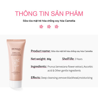 Sữa Rửa Mặt Hoa Trà Bioaoua Cho Da Dầu Mụn, Da Mụn Tuổi Dậy Thì - Làm Sạch Sâu Cleanser