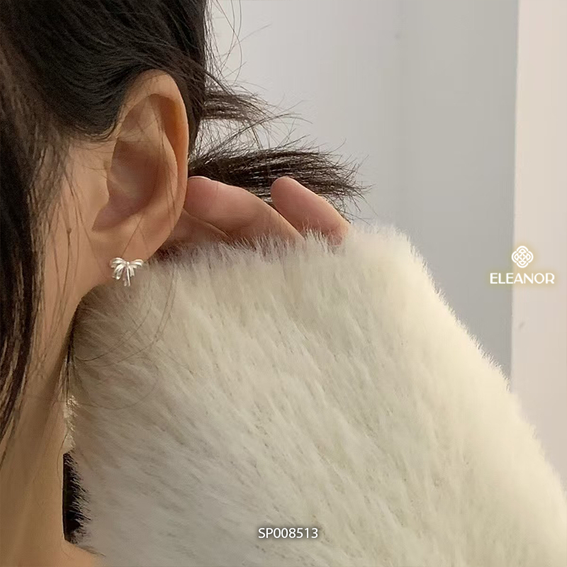 Bông tai nữ chuôi bạc 925 Eleanor Accessories hình nơ basic phụ kiện trang sức khuyên tai 8513