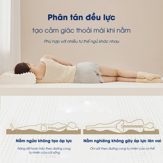 Đệm ngủ - Nệm cao su thiên nhiên NIN House 1m6x2m, 1m8x2m mattress êm ái, thông thoáng, Ice Silk mát, bảo hành 10 năm