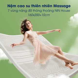 Đệm Ngủ - Nệm Cao Su Thiên Nhiên NIN House Massage | 1m6x2m, 1m8x2m | Thông Thoáng, Giúp Lưu Thông Máu
