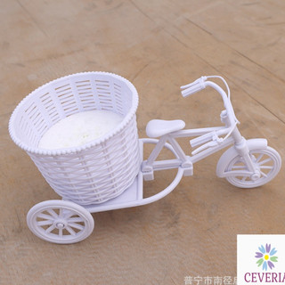 Xe hoa nhỏ xinh kèm hoa lụa  đồ trang trí chụp ảnh, hoa trang trí  trong nhà và ngoài trời CEVERIA
