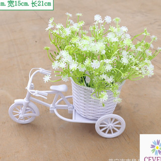 Xe hoa nhỏ xinh kèm hoa lụa  đồ trang trí chụp ảnh, hoa trang trí  trong nhà và ngoài trời CEVERIA