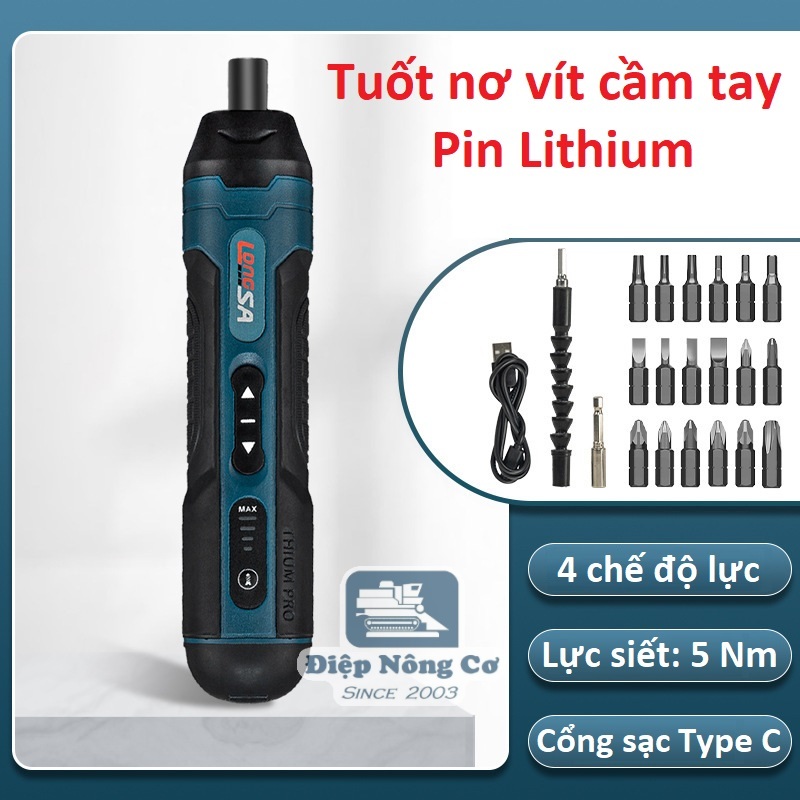 [Tua vít điện LongSA] máy vặn tuốc nơ không dây, dùng pin Lithium 3.6v ...