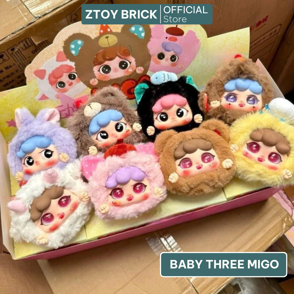 Migo第2版の新商品、6個セット labubu babythree v3 瞬く
