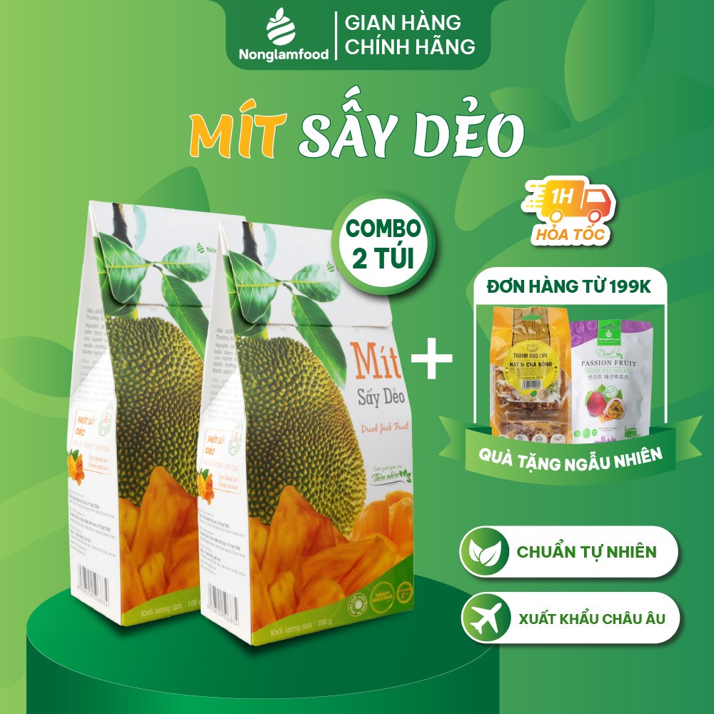 Combo 2 hộp mít sấy dẻo Nông Lâm Food hộp 100g