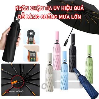 Ô Dù Che Mưa Che nắng gấp gọn Wameli 12 nan thép, cản gió tốt, chống thấm nước, gọn nhẹ dễ mang theo