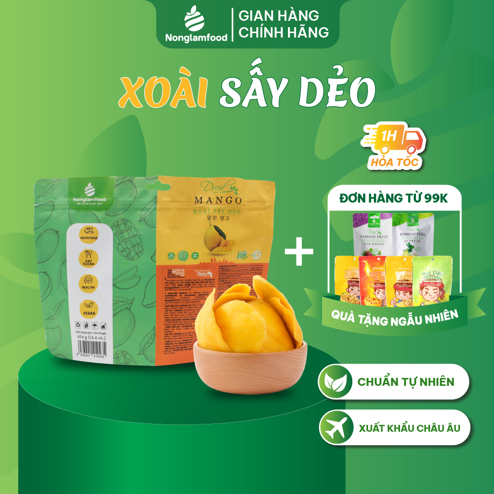 [HÀNG XUẤT KHẨU LOẠI 1] Xoài sấy dẻo, Xoài muối ớt thượng hạng Nông Lâm Food hộp 500g