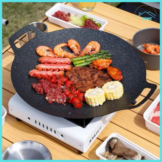 Chảo đá nướng thịt chống dính hàn quốc chảo gang nướng thịt không dầu bếp từ bếp ga vỉ nướng BBQ size 34cmm Chảo đá