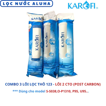 Bộ 3 lõi lọc thô Karofi 123 lõi số 2 CTO (lưới) dùng cho các máy lọc Karofi S038, U03, U05, U95, U16, P95, O07, P1310...