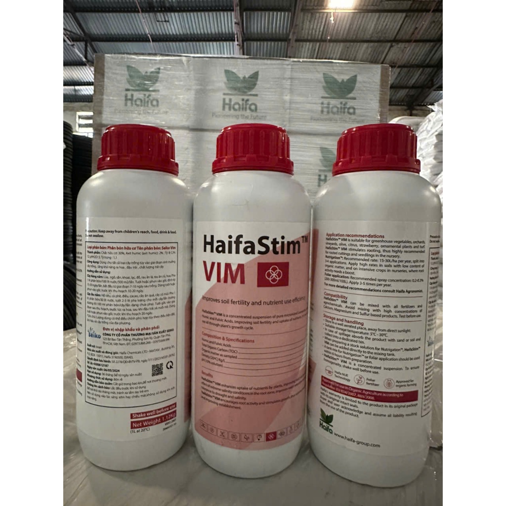 HaifaStim VIM - Phân Bón Hữu Cơ Cao Cấp Chứa Humic-Fulvic Acids,Cải Tạo Đất, Tăng Cường Sức Khỏe cây, tiêu chuẩn EU