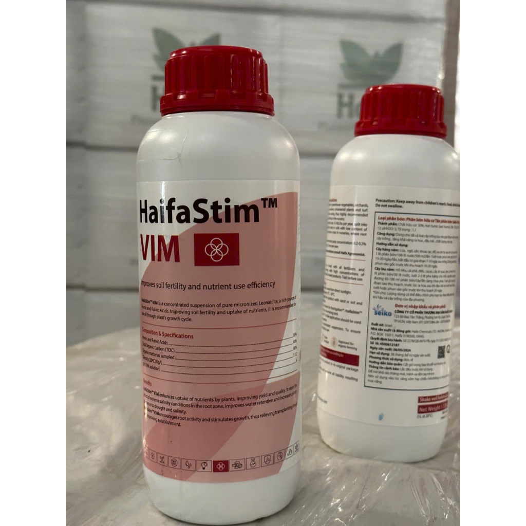 HaifaStim VIM - Phân Bón Hữu Cơ Cao Cấp Chứa Humic-Fulvic Acids,Cải Tạo Đất, Tăng Cường Sức Khỏe cây, tiêu chuẩn EU