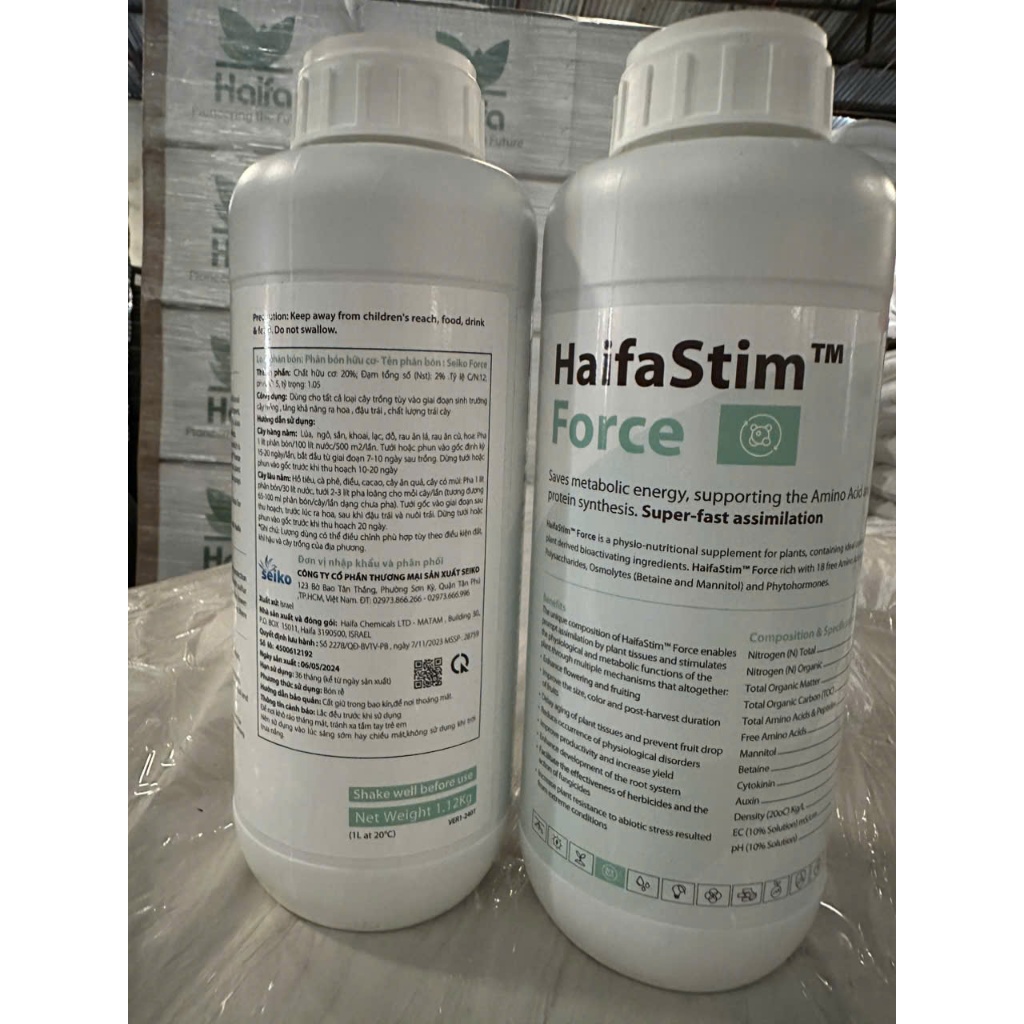 HaifaStim Force - Phân Bón Sinh Học Cao Cấp sinh học giúp cây ra hoa- đậu quả- nuôi trái, phát triển mạnh, tiêu chuẩn EU