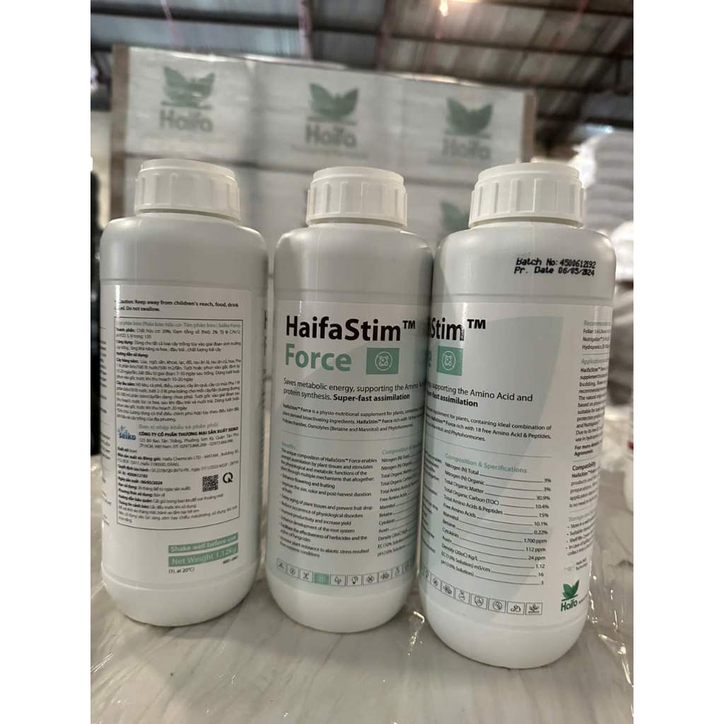 HaifaStim Force - Phân Bón Sinh Học Cao Cấp sinh học giúp cây ra hoa- đậu quả- nuôi trái, phát triển mạnh, tiêu chuẩn EU