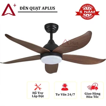 [GIẢM SỐC]Quạt trần 5 cánh Aplus sải cánh 1m22.Quạt điều chỉnh được chiều cao lắp phù hợp với trần cao,thấp có khiển