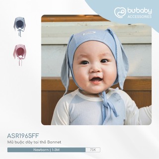 Bubaby ASR1965FF Mũ buộc dây tai thỏ Bonnet 🔅 cho bé