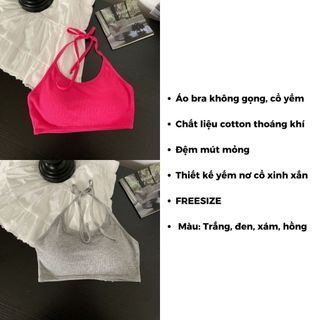 Áo bra nữ không gọng đệm mút mỏng thoáng mát cổ yếm xinh xắn gợi cảm quyến rũ DEVARI B8703