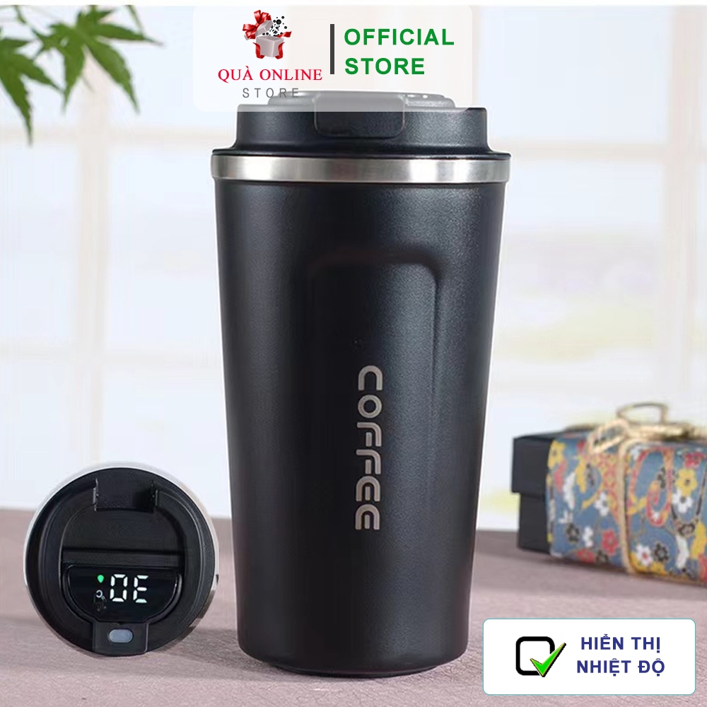 Ly giữ nhiệt Coffee Holic hiển thị nhiệt độ khắc tên theo yêu cầu | Cốc giữ nhiệt Chính hãng