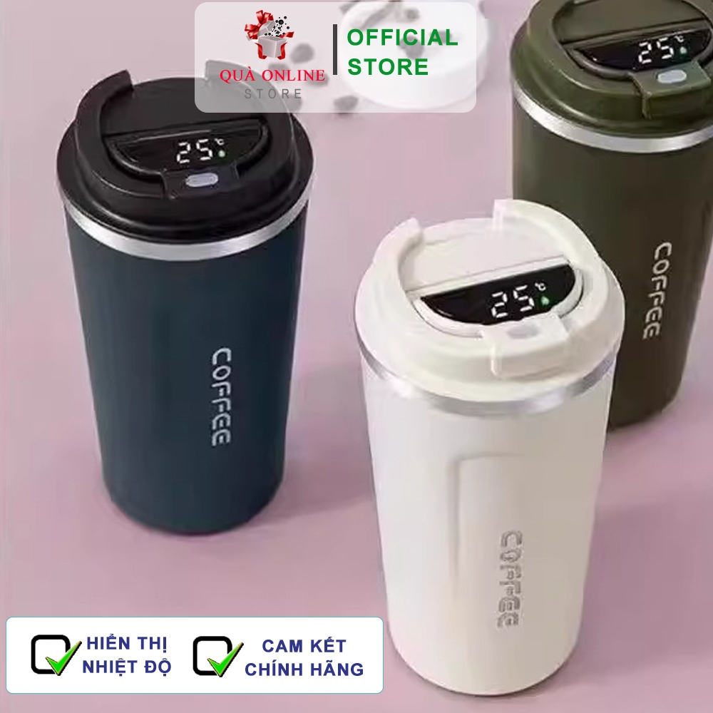 Ly giữ nhiệt Coffee Holic hiển thị nhiệt độ khắc tên theo yêu cầu | Cốc giữ nhiệt Chính hãng