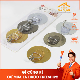Combo 3 móc dán tường tròn siêu chắc chắn - móc treo tường, móc chịu lực