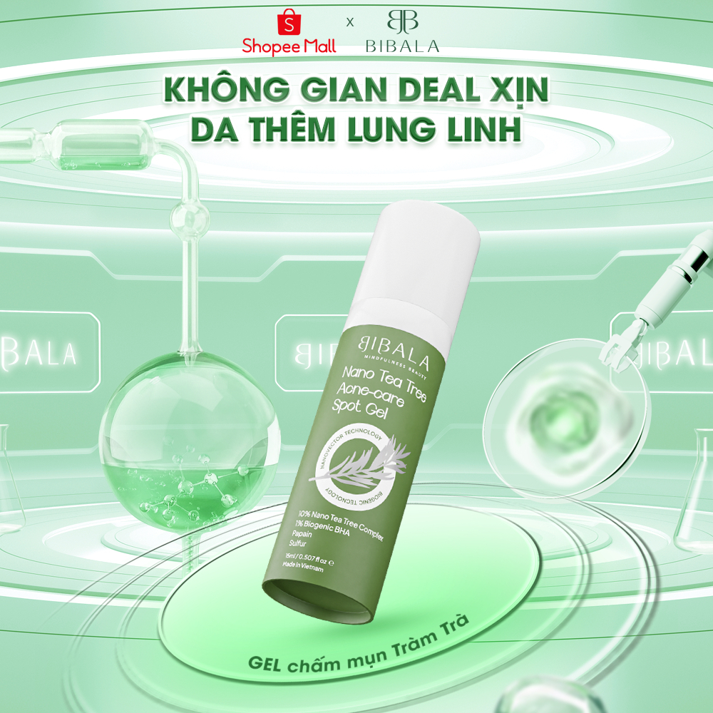 Ảnh GEL chấm mụn Tràm Trà làm dịu, giảm sưng tấy, ngăn mụn mới, ngừa sẹo NANO TEA TREE ACNE-CARE SPOT GEL 15ML BIBALA 3