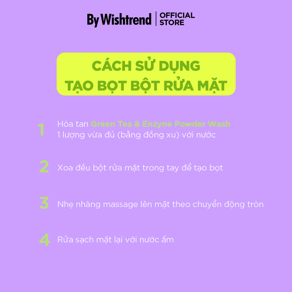 Ảnh By Wishtrend Sữa rửa mặt dang bột Green tea & Enzyme Powder Wash 110g 4