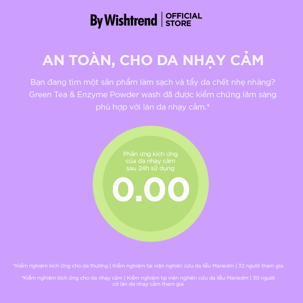 Ảnh By Wishtrend Sữa rửa mặt dang bột Green tea & Enzyme Powder Wash 110g 3