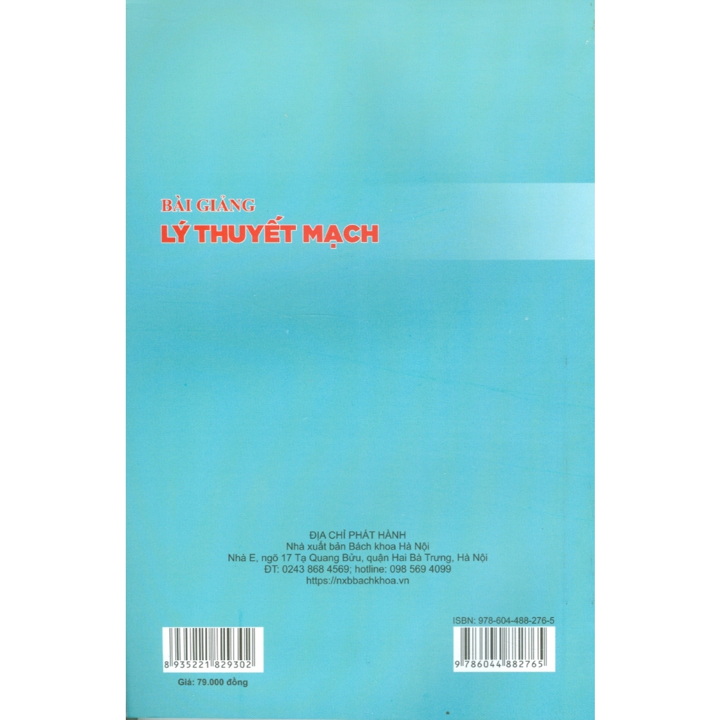 Ảnh Sách - Bài Giảng Lý Thuyết Mạch 1