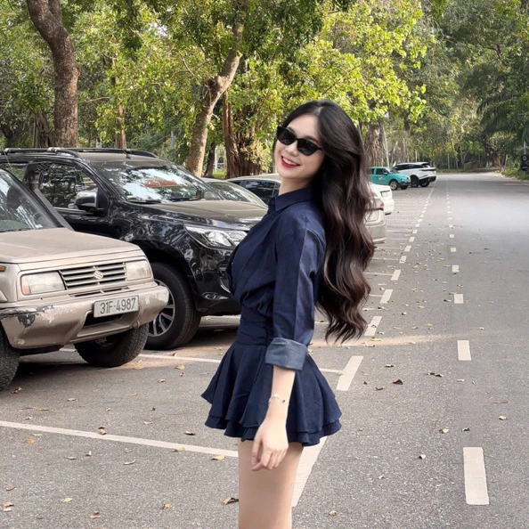 LALASTUDIO• Váy sơ mi denim chân váy tầng bèo, váy denim lannie, váy sơ mi (ảnh thật mẫu mặc)