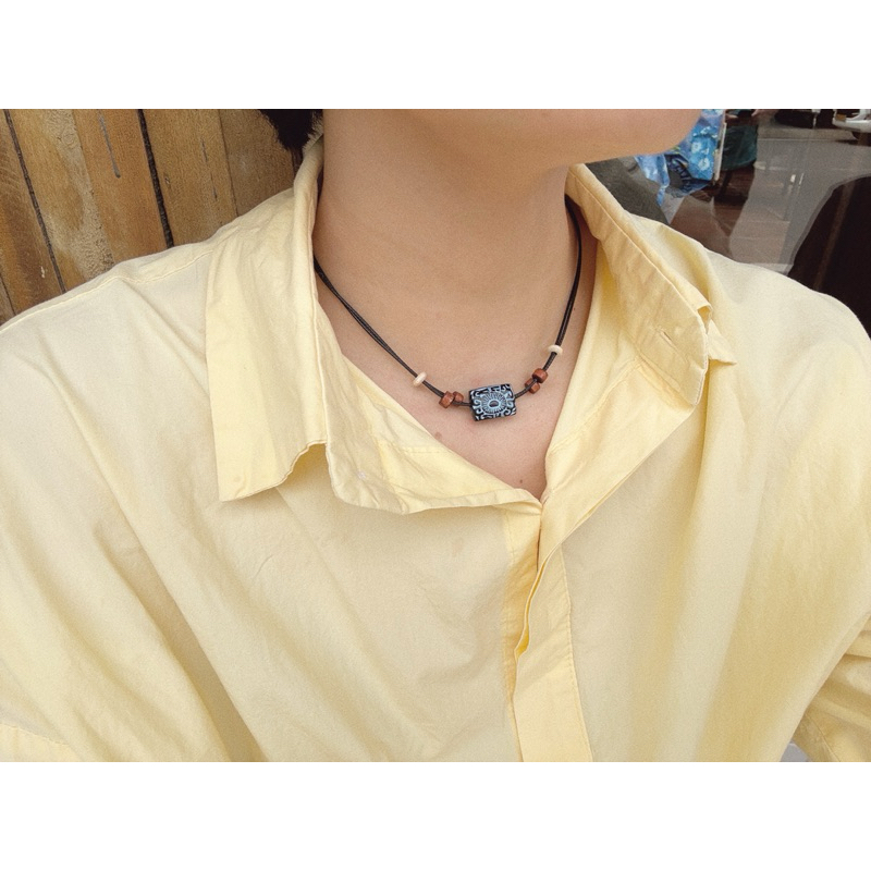 Vòng cổ Tanaka -  dây chuyền charm hoạ tiết mix gỗ cá tính độc đáo